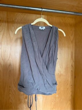 Bayse Taupe Wrap-Front Sleeveless Camisole